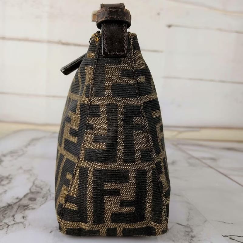 稀有中古包 Fendi Zucca 咖啡色老花迷你包 手提包 二手包 古董包-4