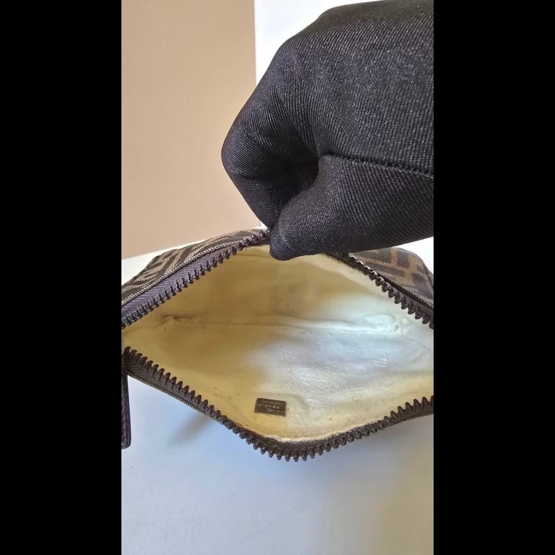 稀有中古包 Fendi Zucca 咖啡色老花迷你包 手提包 二手包 古董包-7