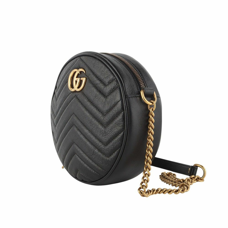 【包稅】GUCCI 550154 GG Marmont 迷你圓形斜背包-1
