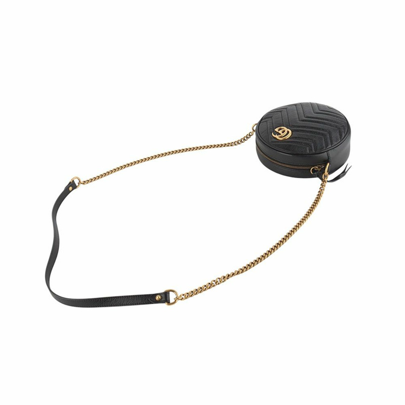 【包稅】GUCCI 550154 GG Marmont 迷你圓形斜背包-3