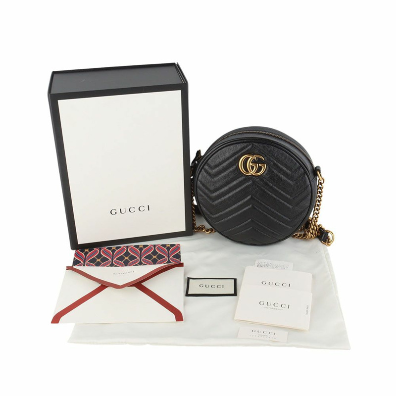 【包稅】GUCCI 550154 GG Marmont 迷你圓形斜背包-7