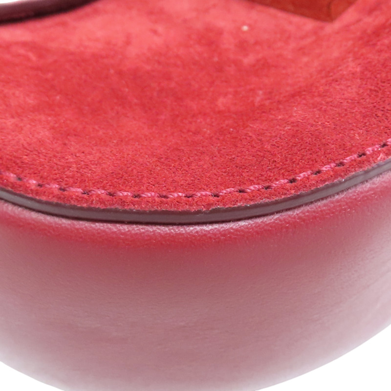 紅色麂皮拚蛇皮 鏈帶肩背包【Chloe 克羅伊】 3S1031 H8V-8