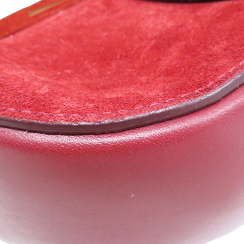 紅色麂皮拚蛇皮 鏈帶肩背包【Chloe 克羅伊】 3S1031 H8V-9