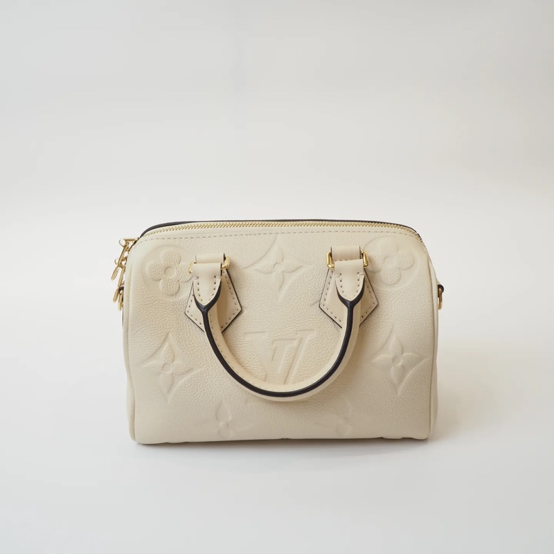 LOUIS VUITTON奶昔白壓紋Speedy20-5