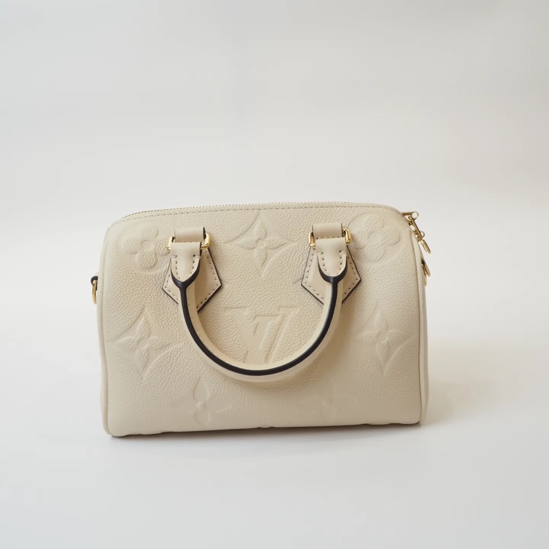 LOUIS VUITTON奶昔白壓紋Speedy20-9