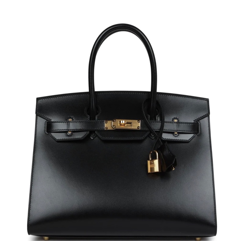 (罕見霸氣）Hermès Birkin Sellier 30 Black Box Gold Hardware-0
