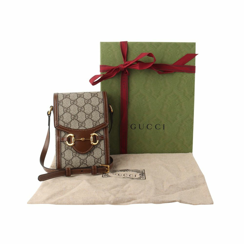 【包稅】GUCCI 625615 GG Supreme Horsebit 1955 迷你斜背包 34276--7