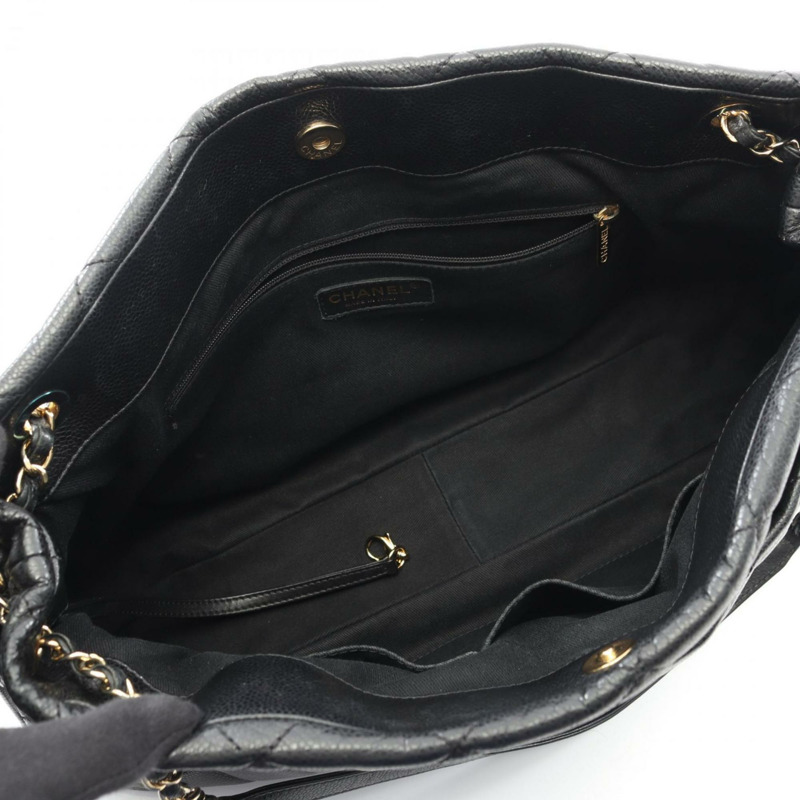 香奈兒女士絎縫托特包，小牛皮材質，黑色-2