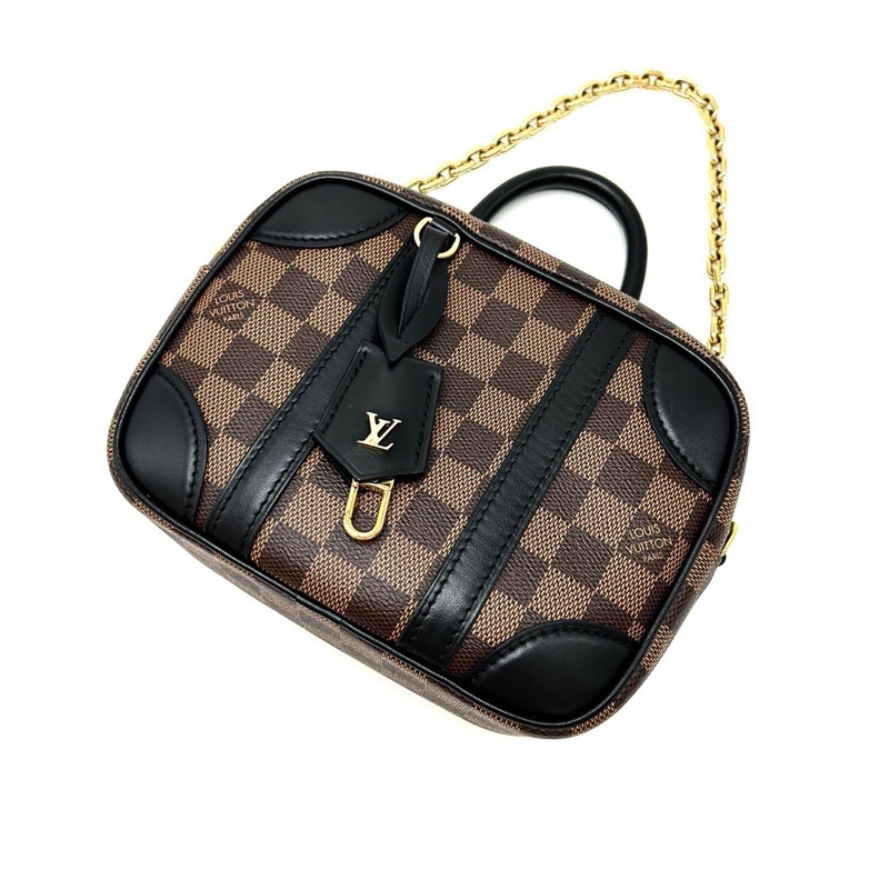 LV soupleBB棋盤格手提斜背包芯片款21*16*17 98新配件塵袋-5