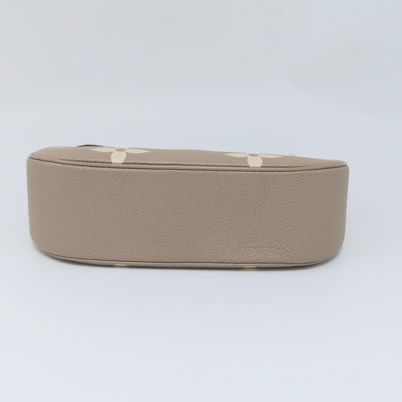 LV BAGATELLE 大象灰全皮壓紋手提肩背牛角包芯片款23*18*7 99新配件塵袋-4