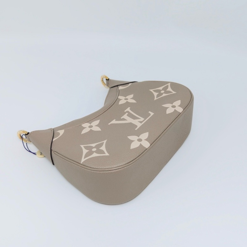 LV BAGATELLE 大象灰全皮壓紋手提肩背牛角包芯片款23*18*7 99新配件塵袋-5