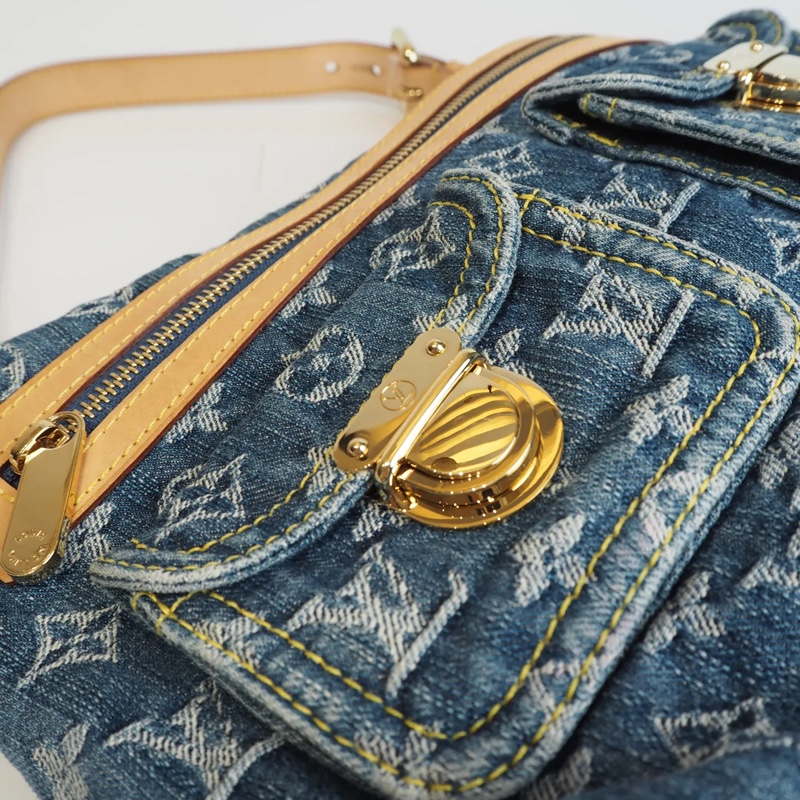 LOUIS VUITTON Baggy 單寧 單肩包-28