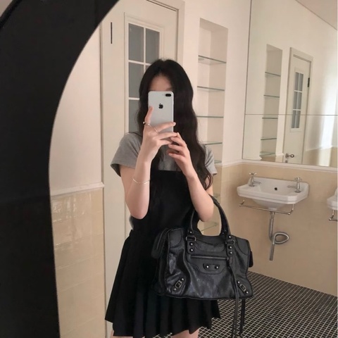 BALENCIAGA LE CITY中號手提肩背機車包38*24*13.5 98新配件塵袋鏡子