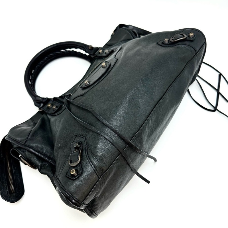 BALENCIAGA LE CITY中號手提肩背機車包38*24*13.5 98新配件塵袋鏡子-3