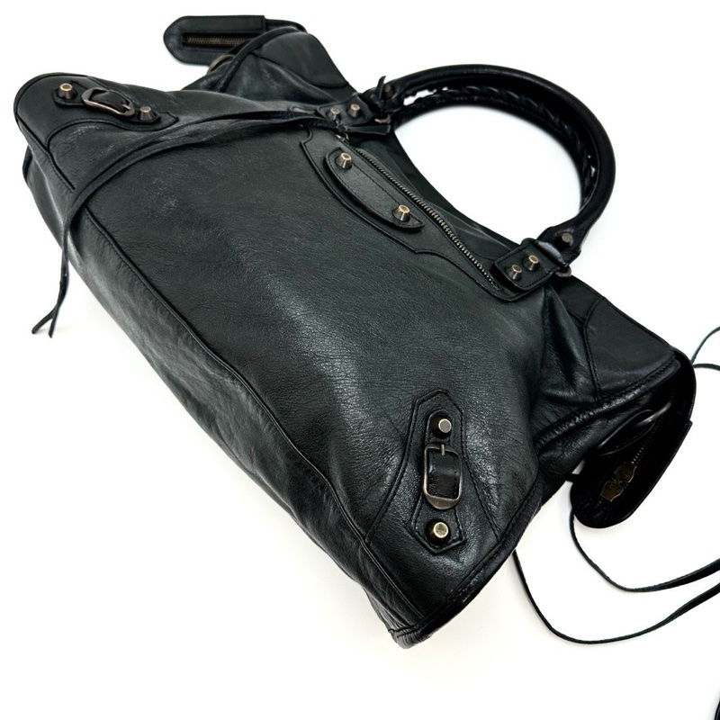 BALENCIAGA LE CITY中號手提肩背機車包38*24*13.5 98新配件塵袋鏡子-5