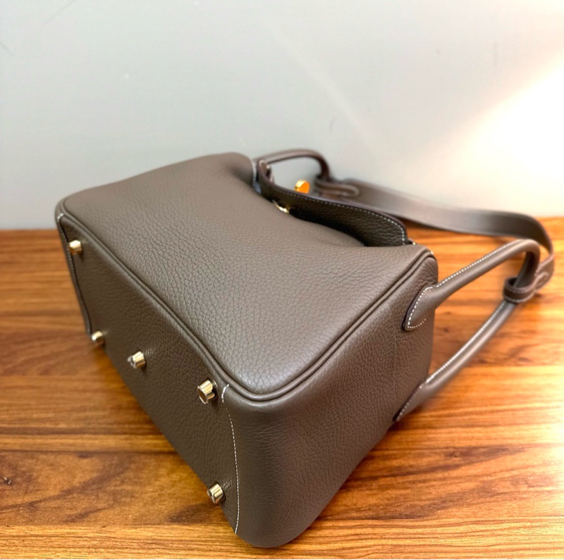 HERMES 大象灰金扣Lindy26手提肩背包26*17*13 98新配件塵袋-5