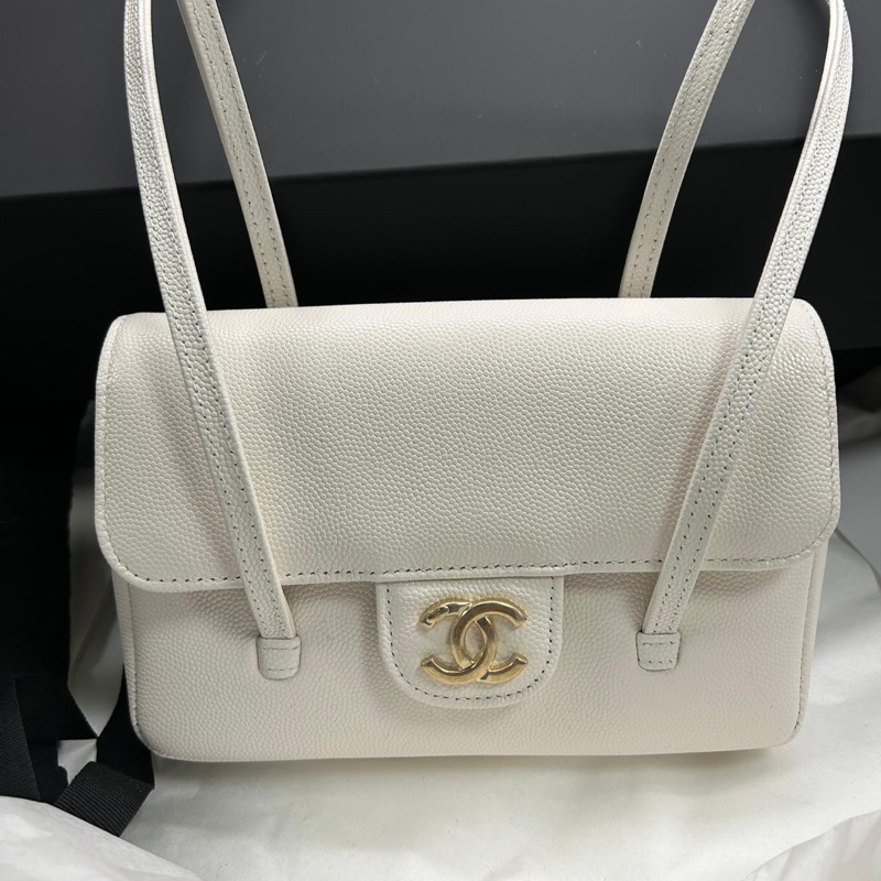 Chanel 26P mini Preppy Coco 白色牛皮 Jennie同款-5