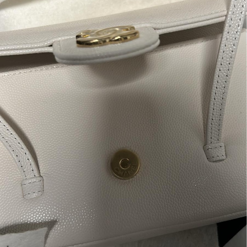 Chanel 26P mini Preppy Coco 白色牛皮 Jennie同款-6