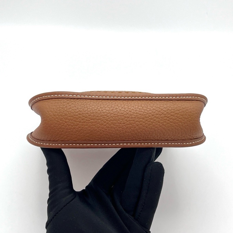 HERMES 金棕銀扣mini肩背斜背包18*18*6 98新配件盒子塵袋購證-4