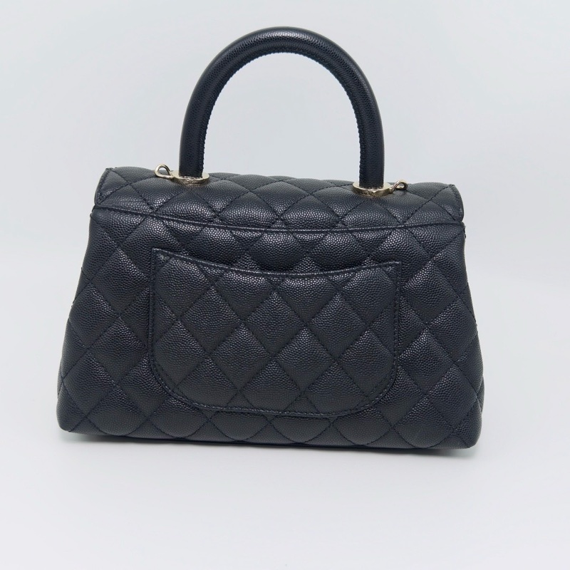 CHANEL 黑金黑手柄小號Cocohandle手提斜背包23*14*9 98新配件盒子塵袋購證-6