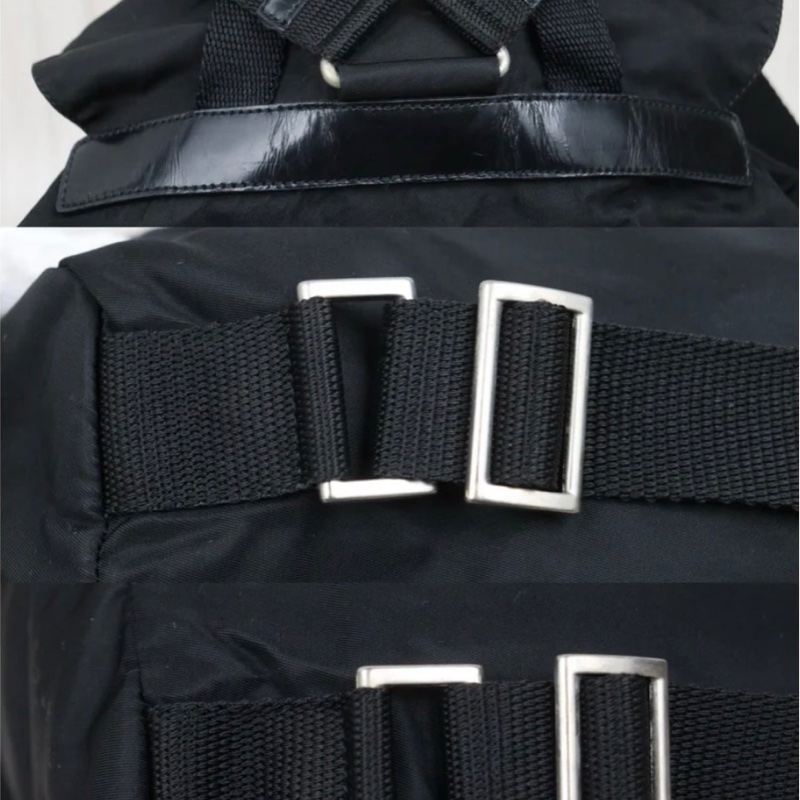 「JL精品代購」 9新 Prada  黑色 降落傘 後背包 中號-6