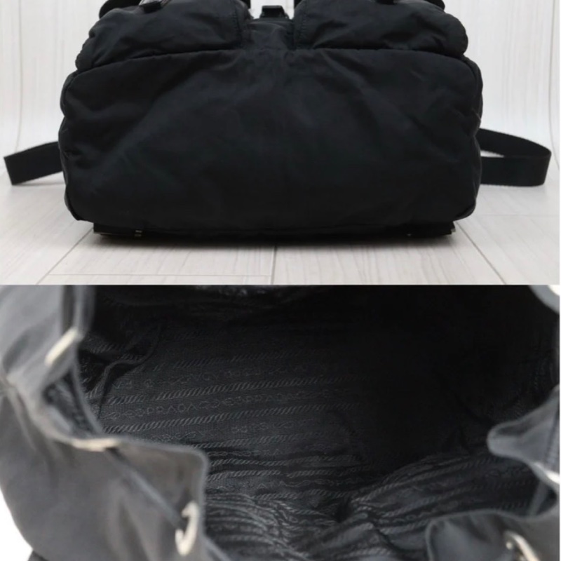 「JL精品代購」 9新 Prada  黑色 降落傘 後背包 中號-7