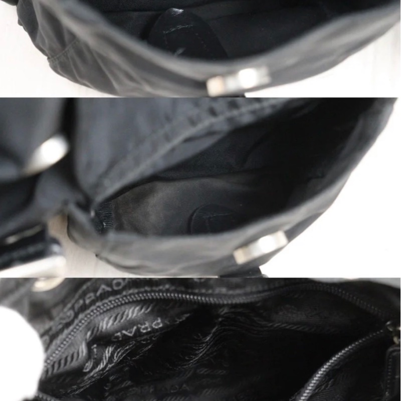 「JL精品代購」 9新 Prada  黑色 降落傘 後背包 中號-11