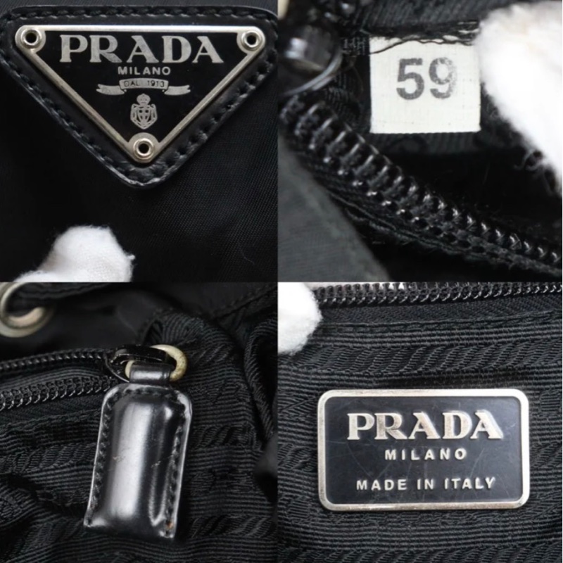 「JL精品代購」 9新 Prada  黑色 降落傘 後背包 中號-13