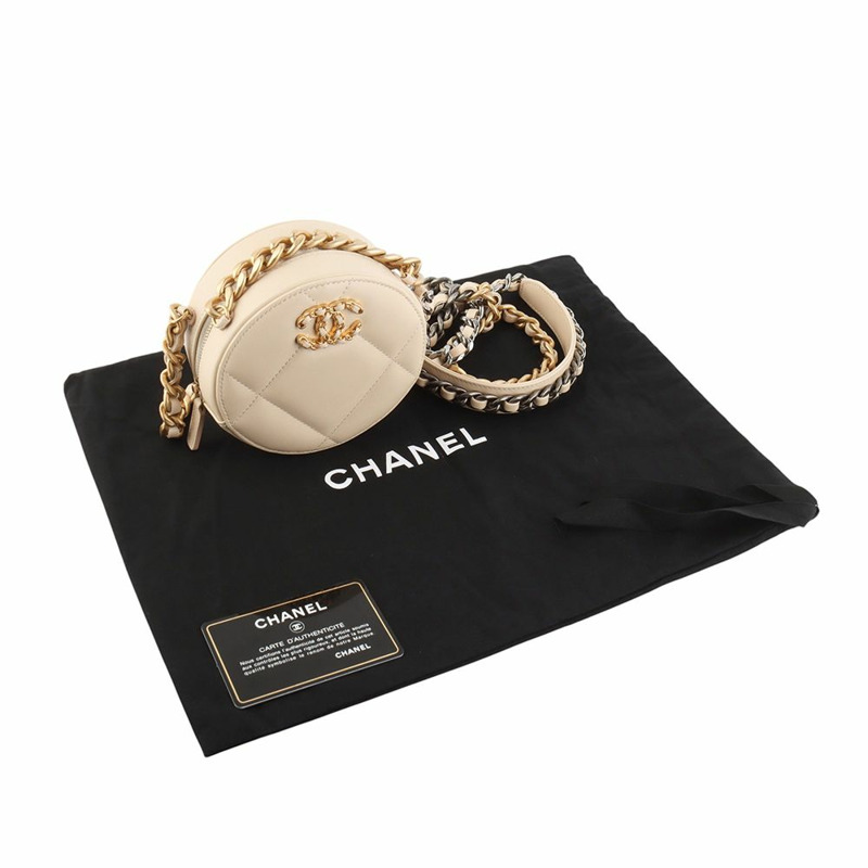 【包稅】CHANEL 19吋羊皮圓形迷你斜背包 AP0945-7