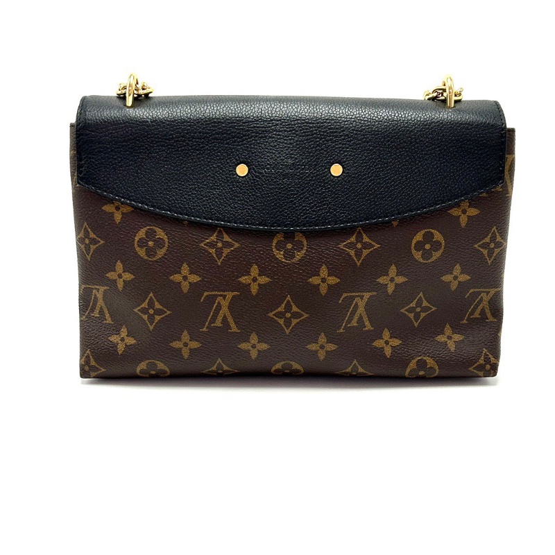 LV 黑拼老花金扣肩背斜背信封包26*17*7 98新配件塵袋-6