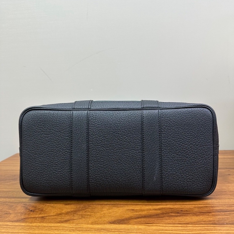 HERMES 帆布拼皮銀扣花園30手提包30*21*14 98新配件盒子塵袋-4