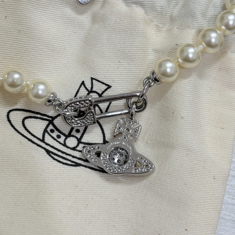 VIVIENNE WESTWOOD 土星別針 珍珠項鍊-2