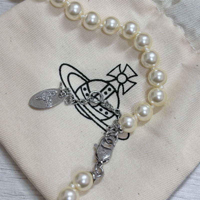 VIVIENNE WESTWOOD 土星別針 珍珠項鍊-3
