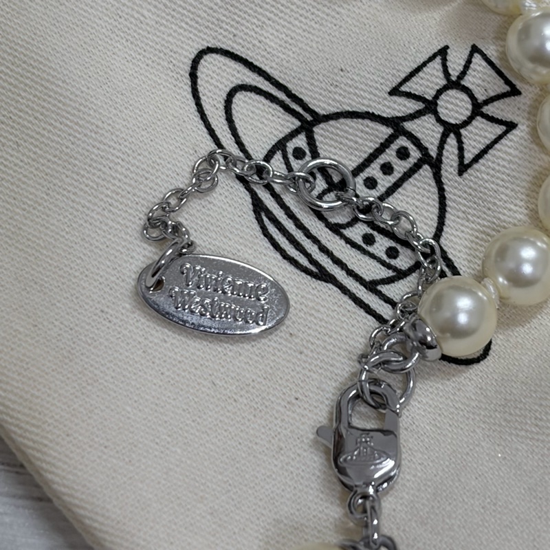 VIVIENNE WESTWOOD 土星別針 珍珠項鍊-7