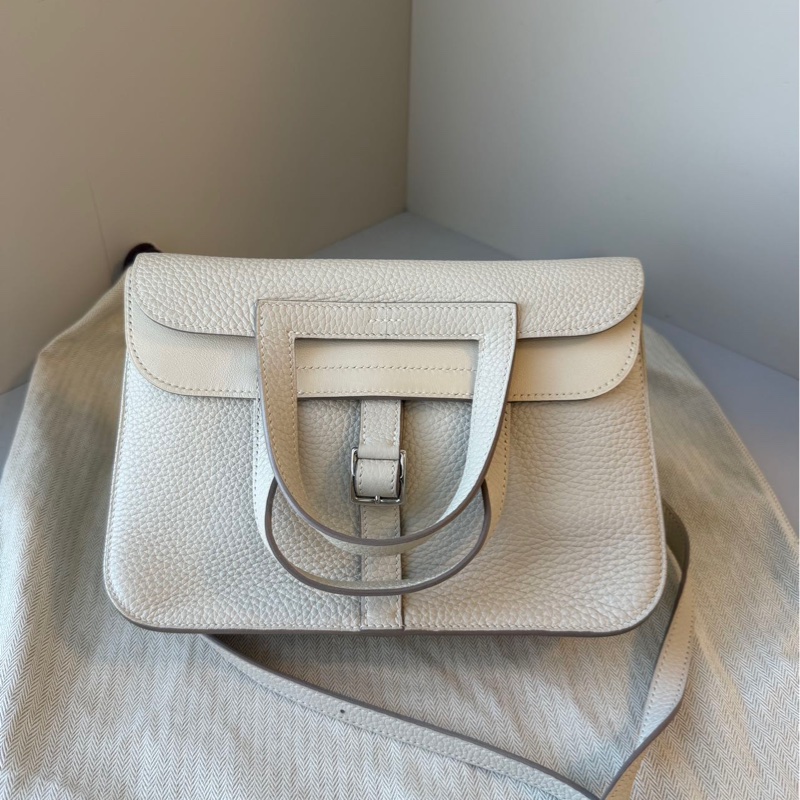 Hermes Halzan 25 奶昔白銀扣-0