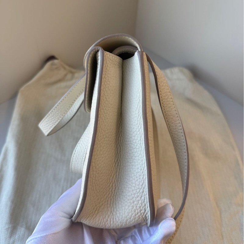 Hermes Halzan 25 奶昔白銀扣-2