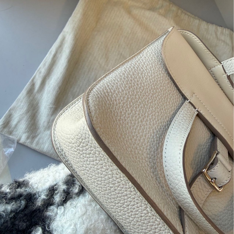 Hermes Halzan 25 奶昔白銀扣-5