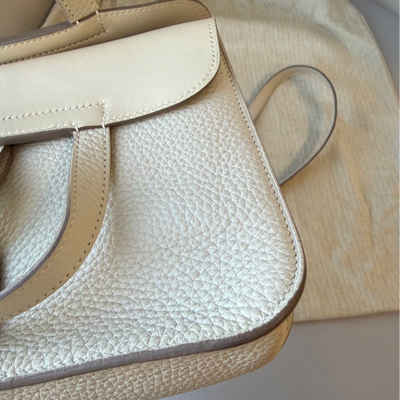 Hermes Halzan 25 奶昔白銀扣-6