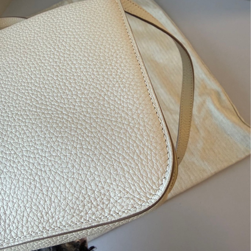 Hermes Halzan 25 奶昔白銀扣-8