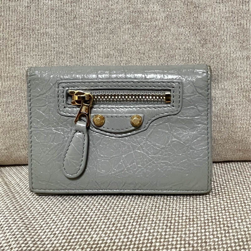 BALENCIAGA巴黎世家·卡片包/ 名片包/ 翻蓋短夾/灰色-0