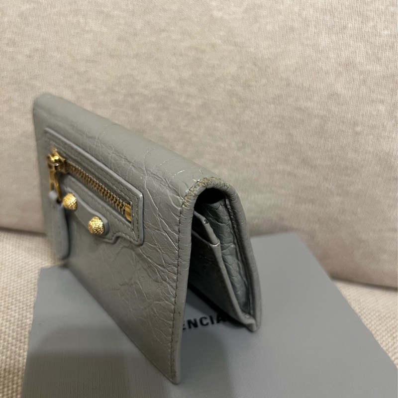 BALENCIAGA巴黎世家·卡片包/ 名片包/ 翻蓋短夾/灰色-9