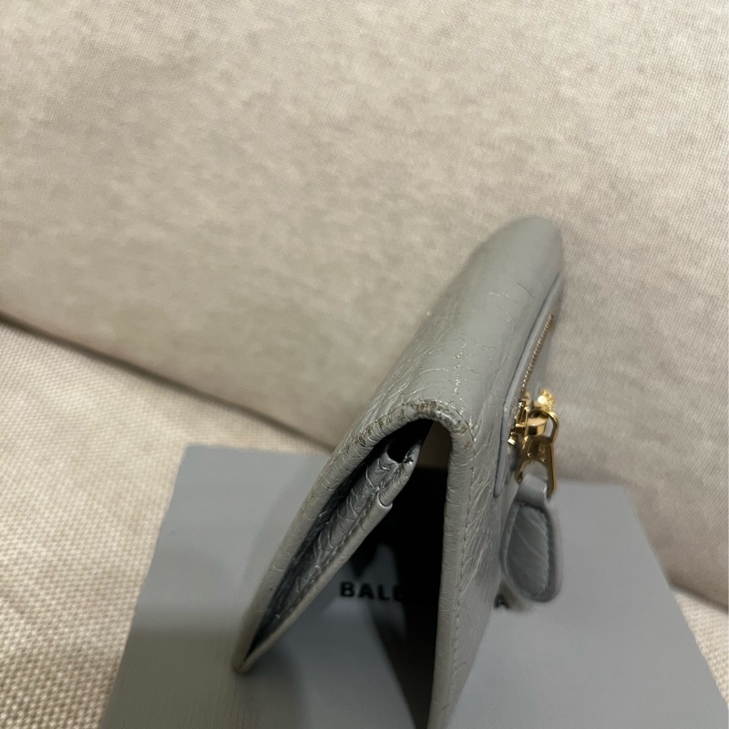 BALENCIAGA巴黎世家·卡片包/ 名片包/ 翻蓋短夾/灰色-10