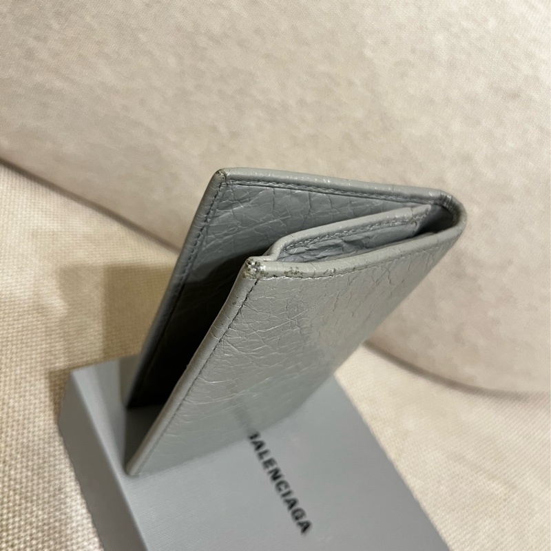 BALENCIAGA巴黎世家·卡片包/ 名片包/ 翻蓋短夾/灰色-13