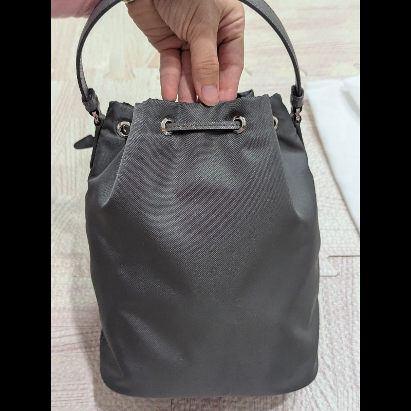 Prada 尼龍 水桶包 灰色 Duet Re-Nylon bucket bag-7
