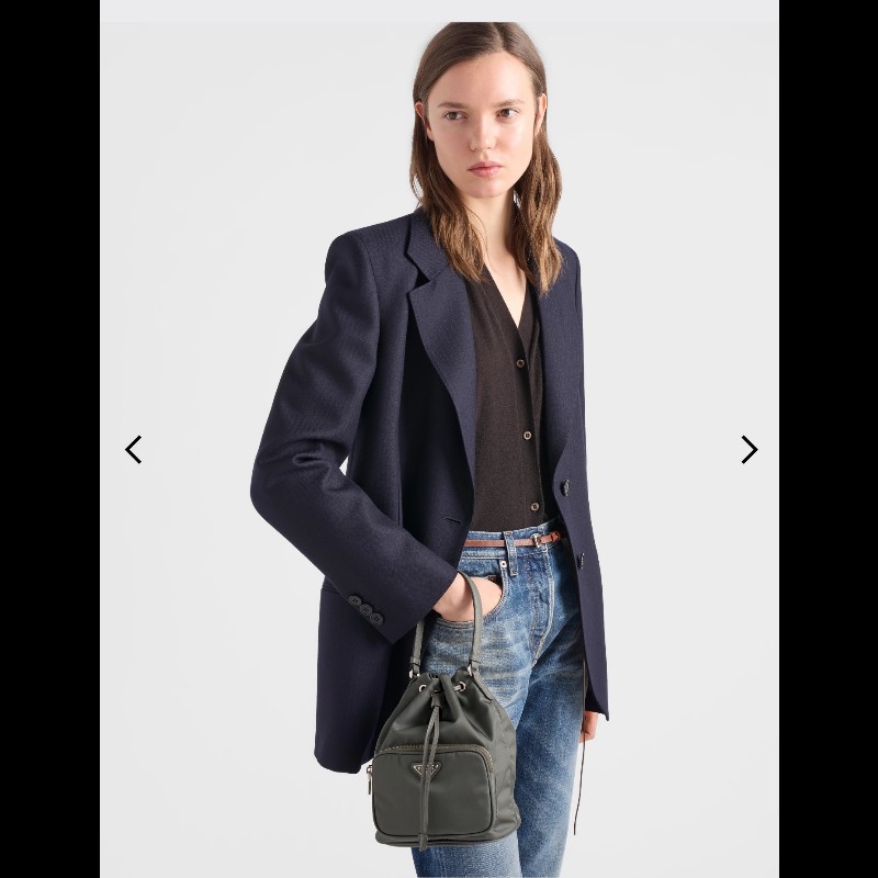 Prada 尼龍 水桶包 灰色 Duet Re-Nylon bucket bag-11
