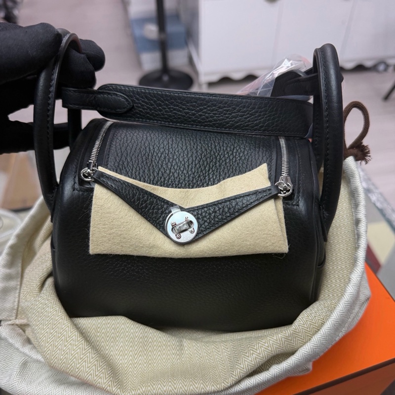 Hermes Mini Lindy 黑銀二代 tc皮 K刻-0