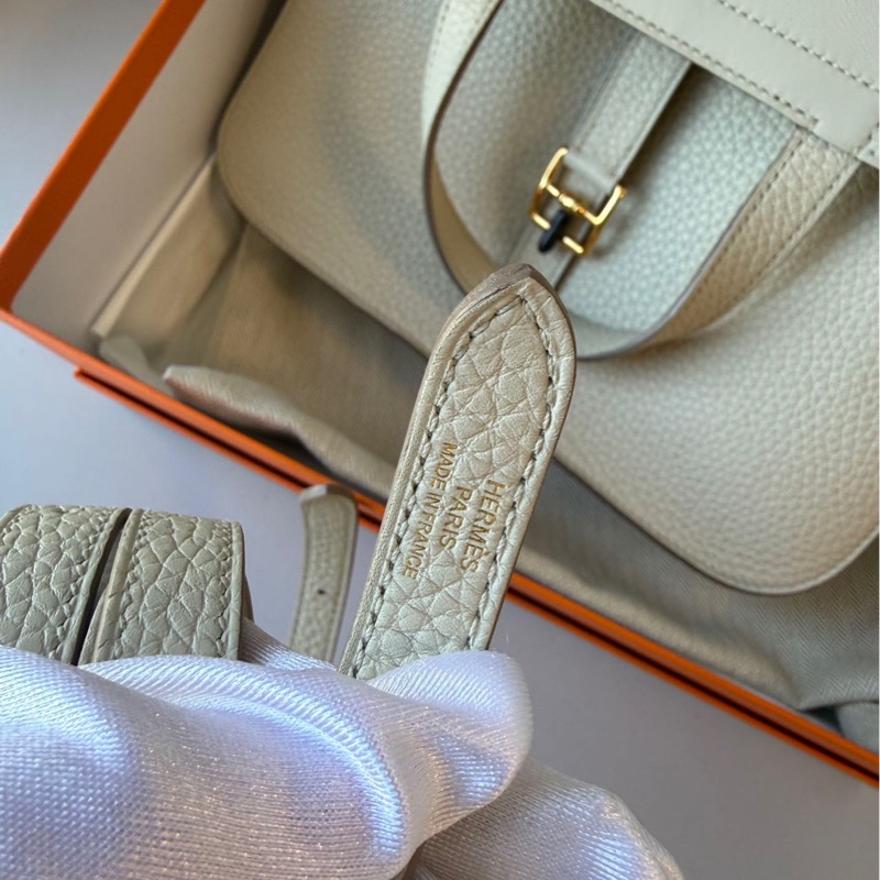 Hermes Halzan 25 冰川灰金扣-10