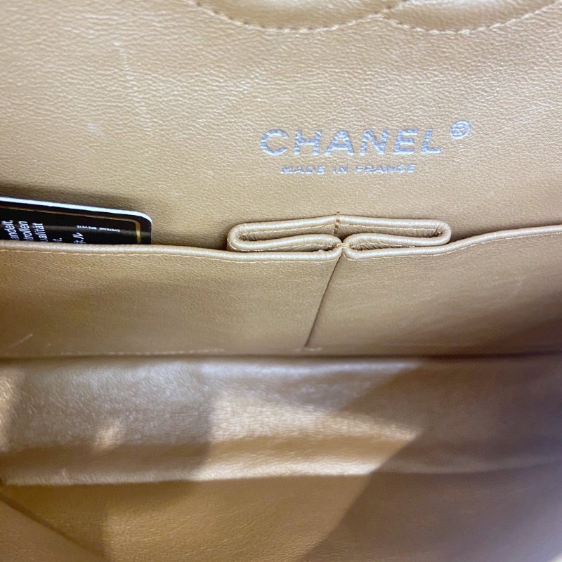 【CHANEL】香奈兒 Caviar Classic Flap Bag 25 焦糖色 銀扣 CF25 25x6x15 正品（二手）-8
