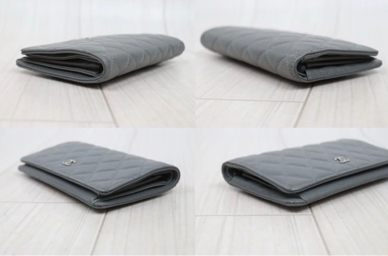 「JL精品代購」 9新 Chanel 香奈兒 灰色長夾-5