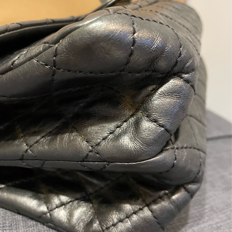 香奈兒 CHANEL 2.55黑銀.油蠟牛皮-6